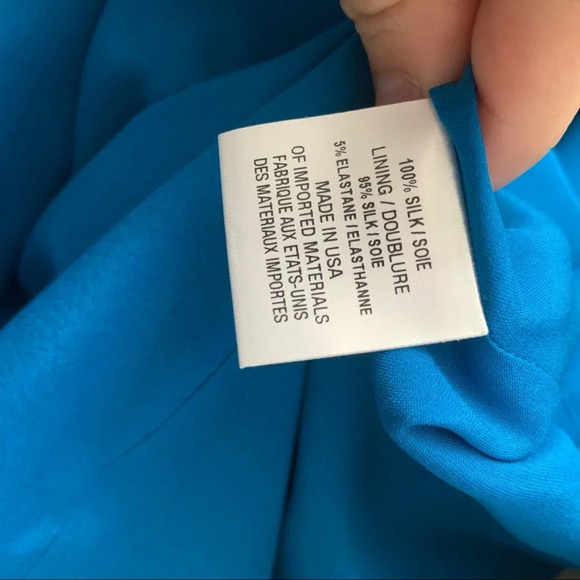 Cushnie deep v contessa cerulean 100% silk dress size 6 - Picture 9 of 10